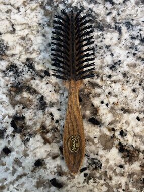 Vintage Goody Nylon Bristles Smoothing Hair Brush Brown Faux Wood Grain 8” USA